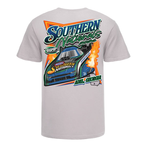 2026 NHRA Southern Nationals Event T-Shirt In Grey - Back View