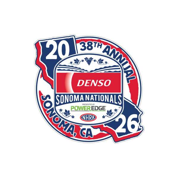 2026 DENSO NHRA Sonoma Nationals presented by PowerEdge Event Hatpin In Red, White & Blue - Front View