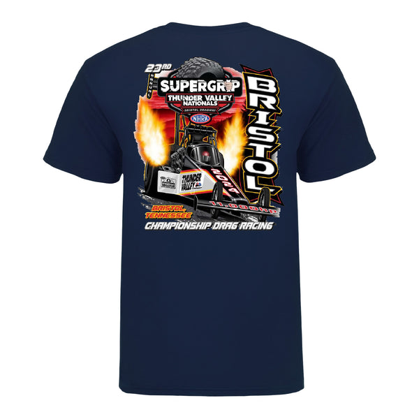 Super Grip NHRA Thunder Valley Nationals Event Shirt in Blue - Back View