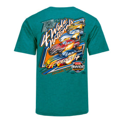 Circle K NHRA Four-Wide Nationals Event T-Shirt In Teal - Back View