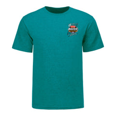 Circle K NHRA Four-Wide Nationals Event T-Shirt In Teal - Front View