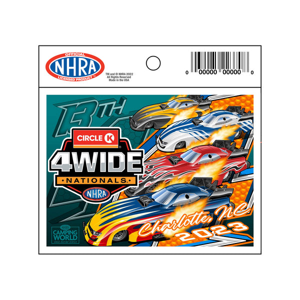 Circle K NHRA Four-Wide Nationals Event Decal In Multi-Color - Front View