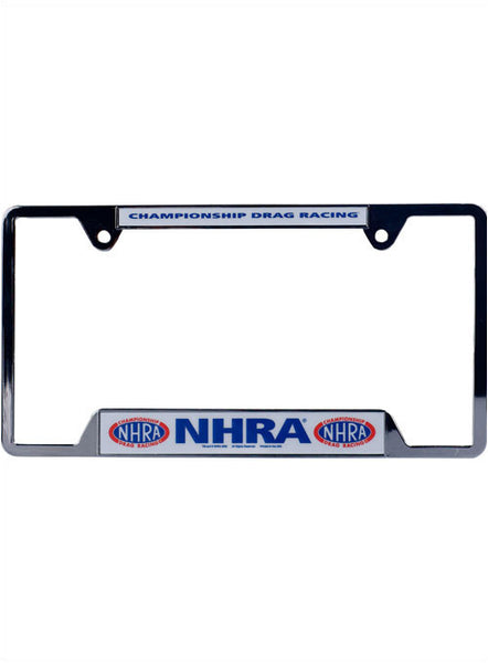 NHRA Metal License Plate Frame In Multi-Color - Front View