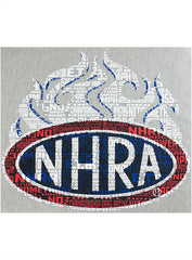 NHRA Flame Logo Sweatshirt Blanket In Grey - Front View