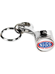 NHRA Piston Keychain In Silver - Front View