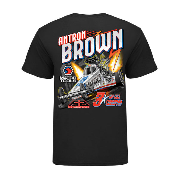 Antron Brown Top Fuel T-Shirt in Black - Back View