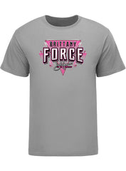 Brittany Force Monster Energy T-Shirt In Grey & Pink - Front View