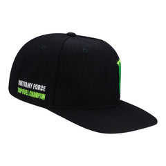 Brittany Force Snapback Hat In Black & Green - Angled Right Side View