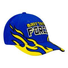 Brittany Force Flav-R-Pac Flame Hat In Blue & Yellow - Angled Right Side View