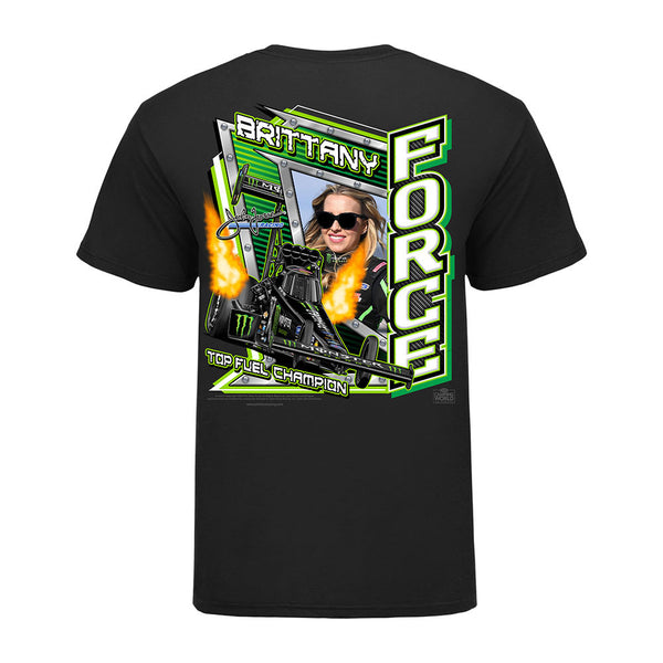 Brittany Force Top Fuel T-Shirt in Black - Back View