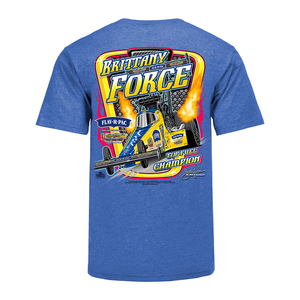 Brittany Force Flav-R-Pac T-Shirt In Blue - Back View