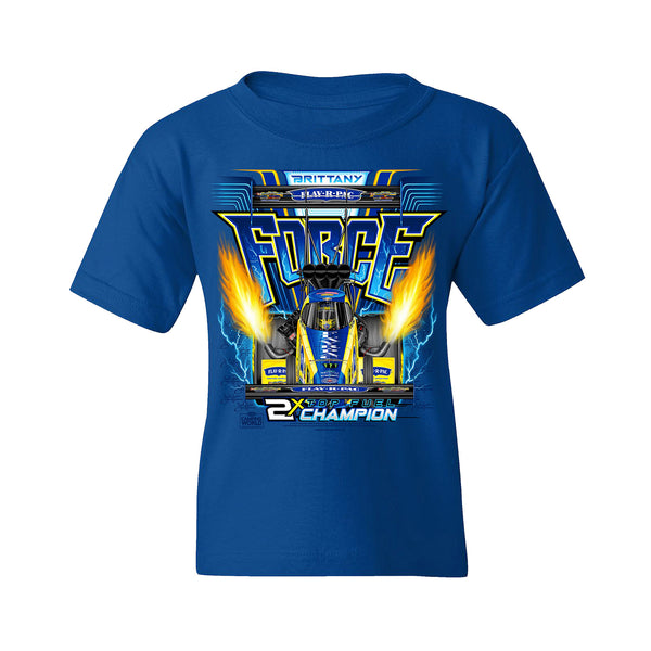 Youth Brittany Force Flav-R-Pac T-Shirt In Blue - Front View