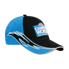 Camping World Hat In Black, Blue & White - Angled Right Side View