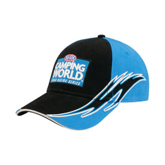 Camping World Hat In Black, Blue & White - Angled Left Side View