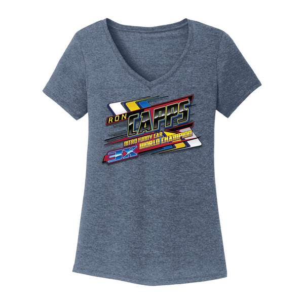 Ron Capps Ladies T-Shirt In Blue - Front View