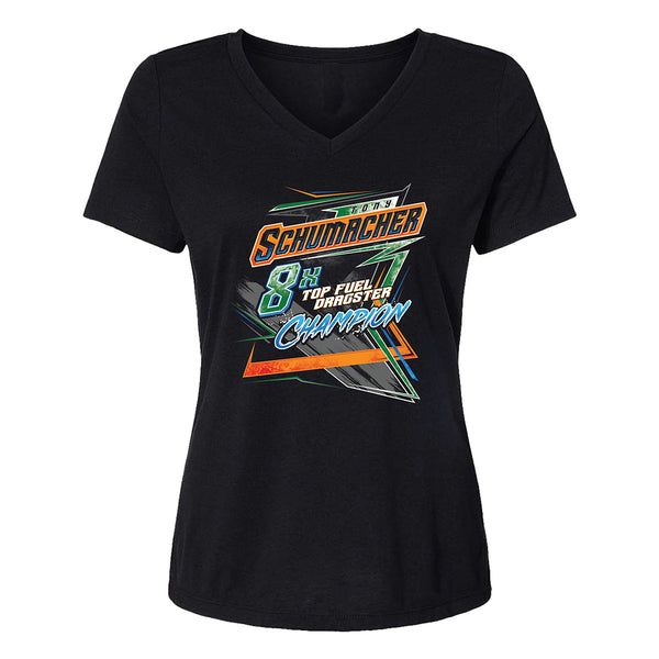Ladies Tony Schumacher Top Fuel T-Shirt In Black - Front View