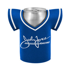 John Force 16X Jersey Can Cooler In Blue & White - Side View 2