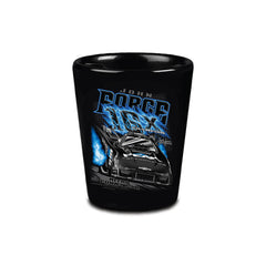 John Force Racing Ghost Shot Glass In Black & Blue - Side View 1