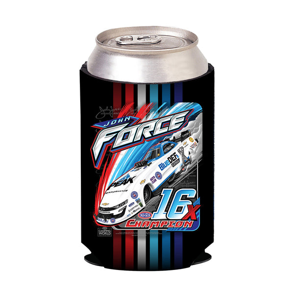 John Force Can Cooler In Black, Red & Blue - Side View 1