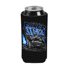 John Force Tall Can Cooler In Black & Blue - Side View 1