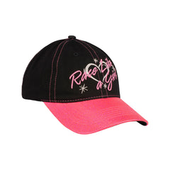 John Force Race Like a Girl Hat In Black And Pink - Angled Right Side View