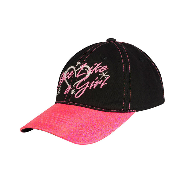 John Force Race Like a Girl Hat In Black And Pink - Angled Left Side View