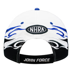 John Force Racing Hat In White, Black & Blue - Back View
