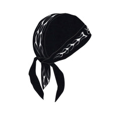 John Force Racing Tonal Flame Do-Rag In Black & Silver - Right Side View