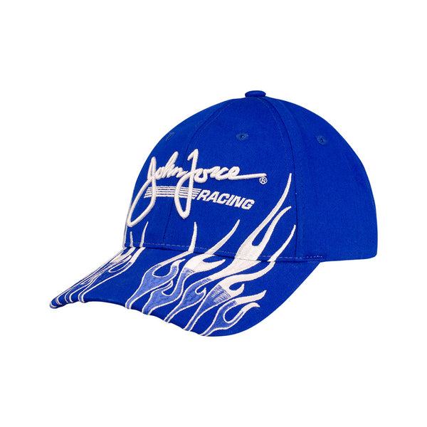 John Force Racing Blue Flame Hat - Angled Left Side View