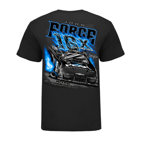 John Force Ghost Flame T-Shirt in Black - Back View