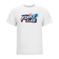John Force Funny Car T-Shirt in White - Front View