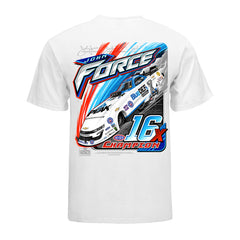 John Force Funny Car T-Shirt in White - Back View