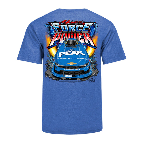 John Force of Power T-Shirt In Blue -  Back View