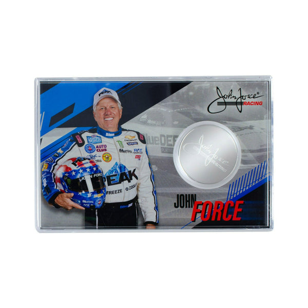 John Force Coin Card In Silver - Front View