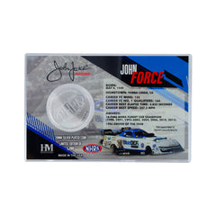 John Force Coin Card In Silver - Back View