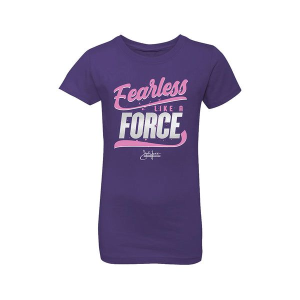 Youth Fearless Like a Force T-Shirt In Purple - Front View