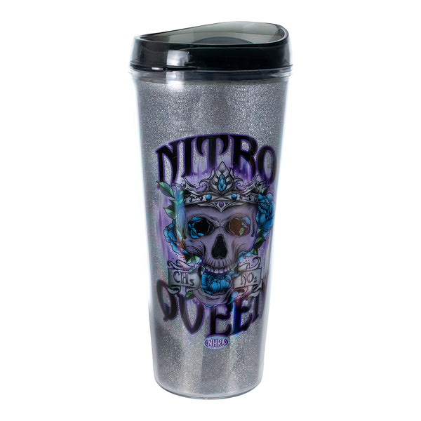 Nitro Queen Bling Tumbler In Silver - Front View