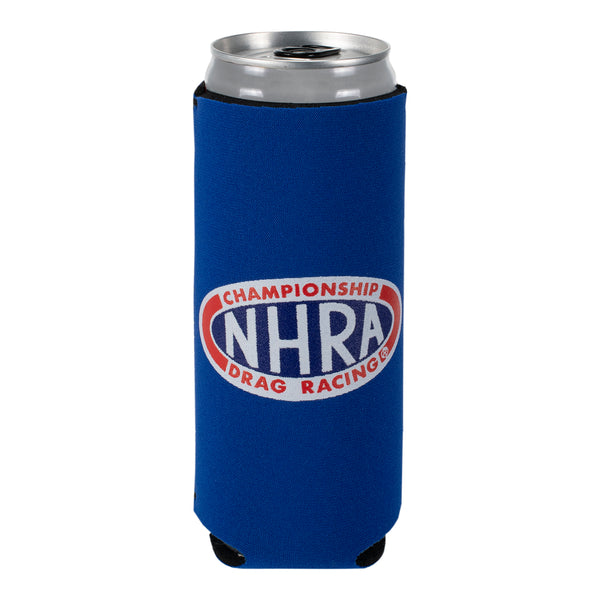 NHRA Logo Can Cooler In Blue - Front View