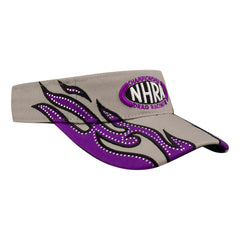 Ladies Flame Visor In Grey & Purple - Angled Right Side View
