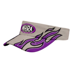 Ladies Flame Visor In Grey & Purple - Angled Left Side View