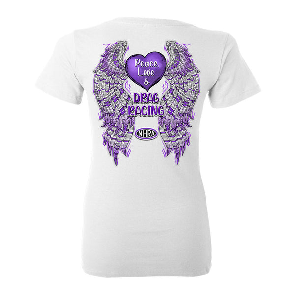 Ladies Peace, Love & Drag Racing T-Shirt