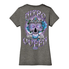 Ladies Nitro Queen T-Shirt In Grey & Purple - Back View