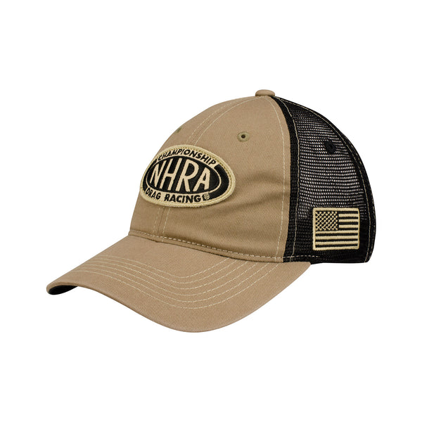 NHRA Military Hat In Olive & Black - Angled Left Side View