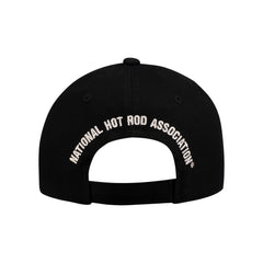 NHRA Flamed Hat In Black, White, Grey & Red - Back View
