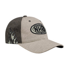 NHRA Tonal Flamed Hat In Grey - Angled Right Side View
