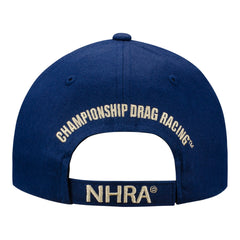 NHRA Retro Razor Hat In Blue, Black & Red - Back View