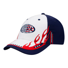 NHRA Americana Flame Hat In Blue, White & Red - Angled Left Side View
