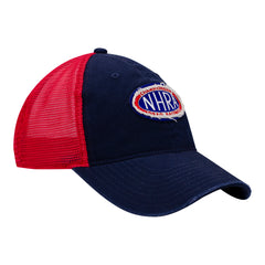 NHRA Distressed Logo Hat In Blue & Red - Angled Right Side View
