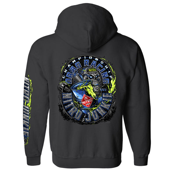 Nitro Junkie Zip-Up Sweatshirt In Black - Back View
