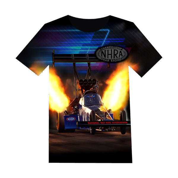 Header Flames T-Shirt In Black - Front View